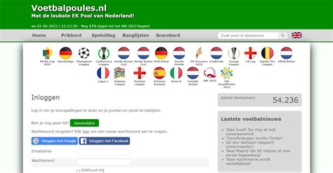 voetbalpoules.nl inloggen